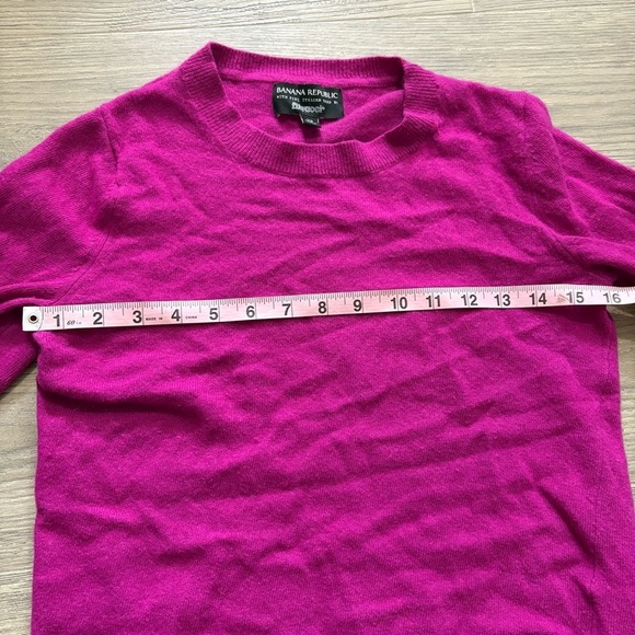 BANANA REPUBLIC Women’s Pink Merino Wool Cashmere Blend Sweater Size XS Tie - Picture 8 of 9